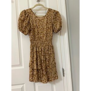 Mustard Yellow Floral Dress